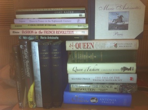 My collection of books on Marie Antoinette and the French Revolution.  There are more stashed away in the loft as well!